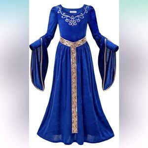 Enchanting Blue and Gold Kids Costume